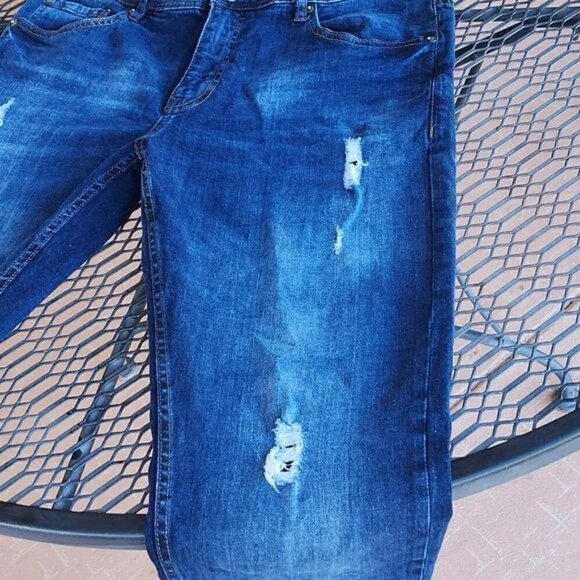 Akademiks Jeanius Distressed Sz. 36x32 Blue Jeans - Picture 3 of 13